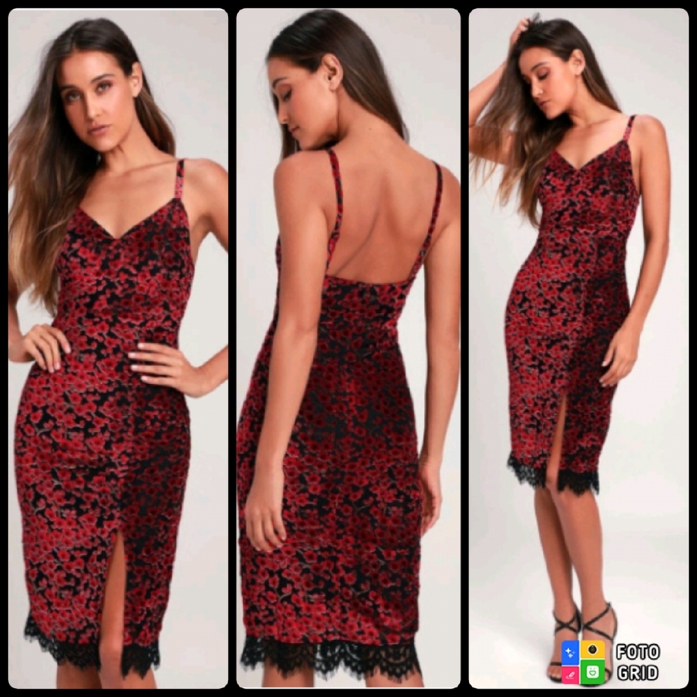 Lulu's Esposito Floral Velvet Dress